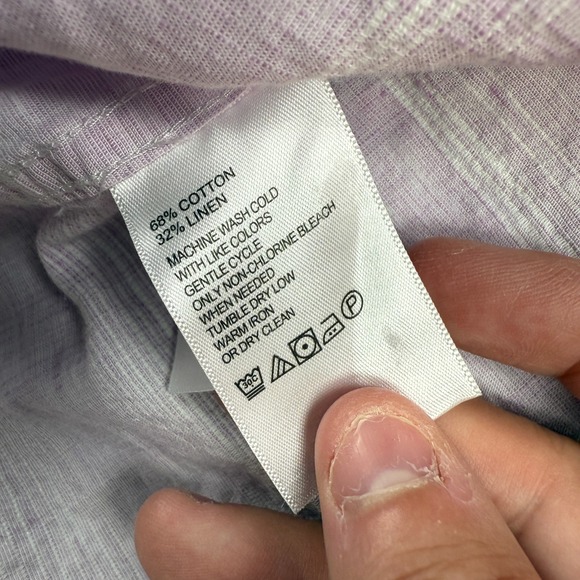 Tommy Bahama Shirt Mens XL Lilac Purple Plaid Linen Cotton Button Up Beachy - Picture 6 of 7